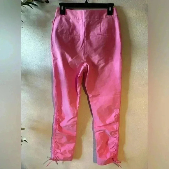 Derek Lam 10 Crosby Camryn Ruched Pants Bright Pink NWT Size 6‎ Orig $395 - Picture 6 of 9